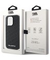 Karl Lagerfeld Quilted K Pattern iPhone 15 Pro Case - Black