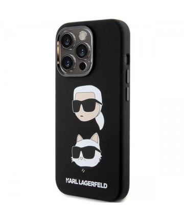 Karl Lagerfeld Silicone Karl&Choupette Head case for iPhone 15 Pro - black