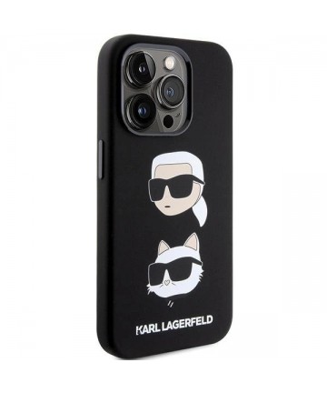 Karl Lagerfeld Silicone Karl&Choupette Head case for iPhone 15 Pro - black