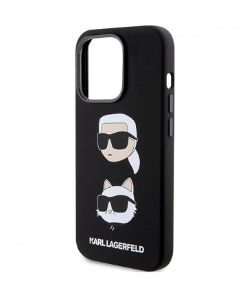 Karl Lagerfeld Silicone Karl&Choupette Head case for iPhone 15 Pro - black