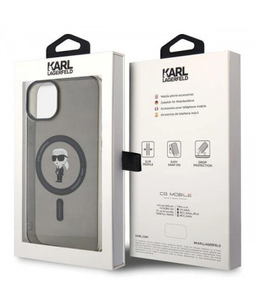 Karl Lagerfeld IML Ikonik MagSafe case for iPhone 15 Plus - black
