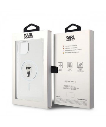 Karl Lagerfeld IML Ikonik MagSafe case for iPhone 15 Plus - transparent