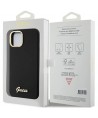 Guess Silicone Script Metal Logo & Frame case for iPhone 15 - black