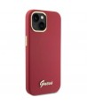 Guess Silicone Script Metal Logo & Frame case for iPhone 15 - red