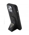 Guess Grip Stand 4G Triangle Strass case for iPhone 15 Pro Max - black