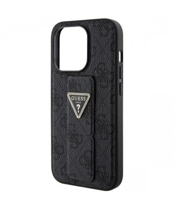 Guess Grip Stand 4G Triangle Strass case for iPhone 15 Pro Max - black