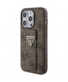 Guess Grip Stand 4G Triangle Strass case for iPhone 15 Pro Max - brown