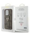 Guess Grip Stand 4G Triangle Strass case for iPhone 15 Pro Max - brown