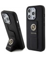 Guess Grip Stand 4G Saffiano Strass case for iPhone 15 Pro Max - black