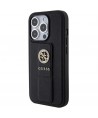 Guess Grip Stand 4G Saffiano Strass case for iPhone 15 Pro Max - black