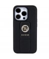 Guess Grip Stand 4G Saffiano Strass case for iPhone 15 Pro Max - black