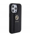 Guess Grip Stand 4G Saffiano Strass case for iPhone 15 Pro Max - black