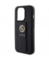 Guess Grip Stand 4G Saffiano Strass case for iPhone 15 Pro Max - black