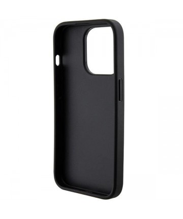 Guess Grip Stand 4G Saffiano Strass case for iPhone 15 Pro Max - black