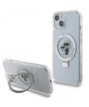 Karl Lagerfeld Ring Stand Karl&Choupette MagSafe case for iPhone 14 / 15 / 13 - white