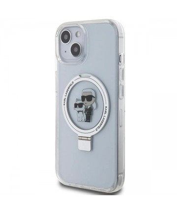 Karl Lagerfeld Ring Stand Karl&Choupette MagSafe case for iPhone 14 / 15 / 13 - white