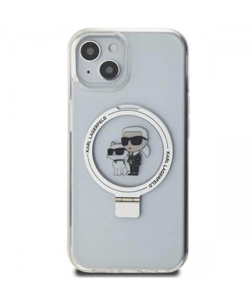 Karl Lagerfeld Ring Stand Karl&Choupette MagSafe case for iPhone 14 / 15 / 13 - white