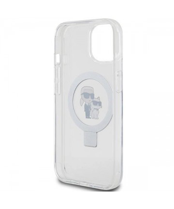 Karl Lagerfeld Ring Stand Karl&Choupette MagSafe case for iPhone 14 / 15 / 13 - white