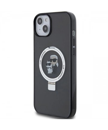 Karl Lagerfeld Ring Stand Karl&Choupette MagSafe case for iPhone 14 / 15 / 13 - black