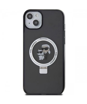 Karl Lagerfeld Ring Stand Karl&Choupette MagSafe case for iPhone 14 / 15 / 13 - black