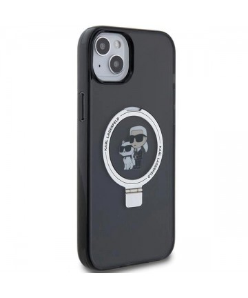Karl Lagerfeld Ring Stand Karl&Choupette MagSafe case for iPhone 14 / 15 / 13 - black