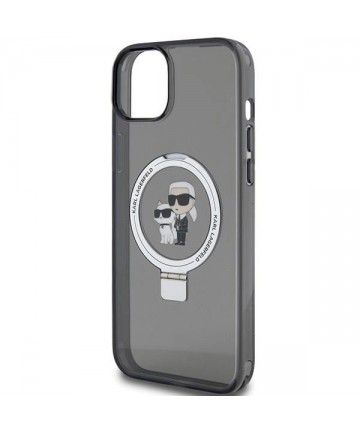 Karl Lagerfeld Ring Stand Karl&Choupette MagSafe case for iPhone 14 / 15 / 13 - black