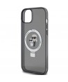 Karl Lagerfeld Ring Stand Karl&Choupette MagSafe case for iPhone 14 / 15 / 13 - black