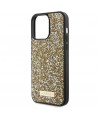 Guess Rhinestone Metal Logo case for iPhone 15 Pro Max - yellow