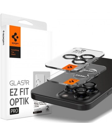 Spigen Glas.tR EZ Fit Optik Pro Camera Cover for iPhone 15 Pro / 15 Pro Max / 16 Pro / 16 Pro Max / 17 Pro / 17 Pro Max - 2 pcs.