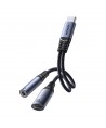 Joyroom SY-C02 2in1 DAC adapter USB-C to USB-C / 3.5 mm mini jack - black