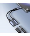Joyroom SY-C02 2in1 DAC adapter USB-C to USB-C / 3.5 mm mini jack - black