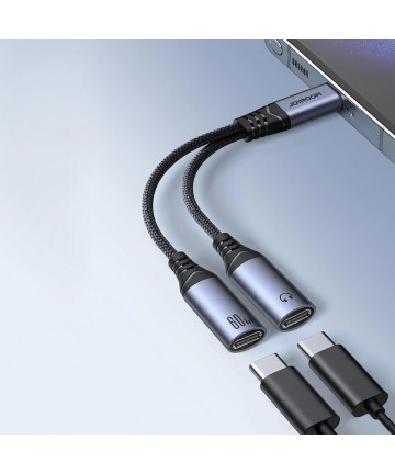 Joyroom SY-C03 USB-C to 2x USB-C 2in1 DAC adapter - black