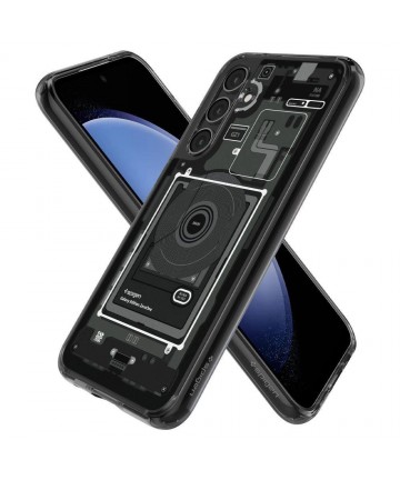 Spigen Ultra Hybrid Case for Samsung Galaxy S23 FE - Dark Gray (Zero One Pattern)