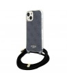 Guess Crossbody Cord 4G Print Case for iPhone 15/14/13 - Black
