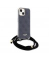 Guess Crossbody Cord 4G Print Case for iPhone 15/14/13 - Black