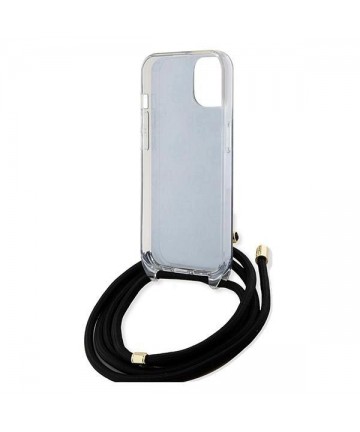 Guess Crossbody Cord 4G Print Case for iPhone 15/14/13 - Black
