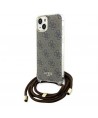 Guess Crossbody Cord 4G Print case for iPhone 15 / 14 / 13 - brown