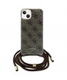 Guess Crossbody Cord 4G Print case for iPhone 15 / 14 / 13 - brown