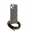 Guess Crossbody Cord 4G Print case for iPhone 15 / 14 / 13 - brown