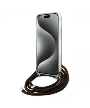 Guess Crossbody Cord 4G Print case for iPhone 15 / 14 / 13 - brown