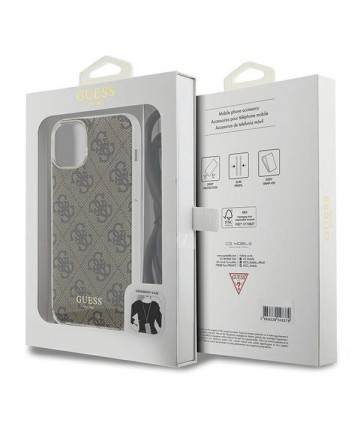 Guess Crossbody Cord 4G Print case for iPhone 15 / 14 / 13 - brown
