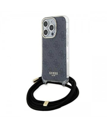 Guess Crossbody Cord 4G Print case for iPhone 15 Pro Max - black