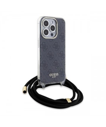 Guess Crossbody Cord 4G Print case for iPhone 15 Pro Max - black