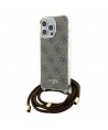 Guess Crossbody Cord 4G Print case for iPhone 15 Pro Max - brown