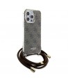 Guess Crossbody Cord 4G Print case for iPhone 15 Pro Max - brown