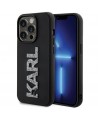 Karl Lagerfeld 3D Rubber Glitter Logo case for iPhone 15 Pro Max - black