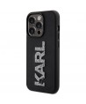 Karl Lagerfeld 3D Rubber Glitter Logo case for iPhone 15 Pro Max - black