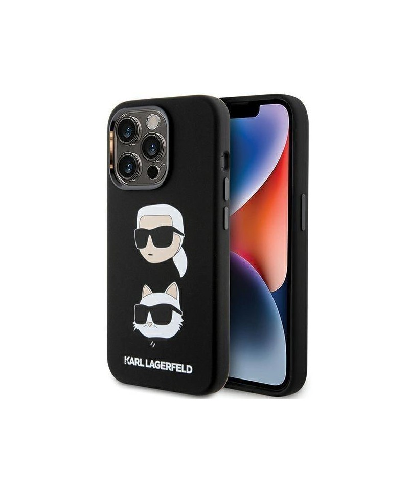 Karl Lagerfeld Silicone Karl&Choupette Head case for iPhone 15 Pro Max - black