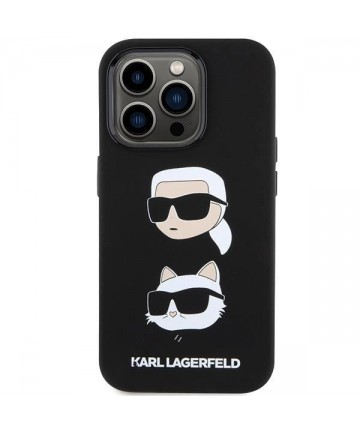 Karl Lagerfeld Silicone Karl&Choupette Head case for iPhone 15 Pro Max - black