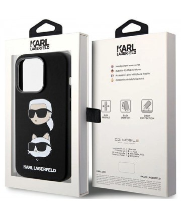 Karl Lagerfeld Silicone Karl&Choupette Head case for iPhone 15 Pro Max - black